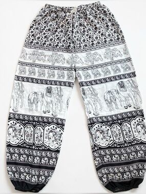 Elephant Boho Harem Pants - Small -Festival/ Yoga/ Travel